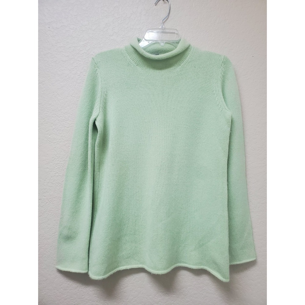 Saks Fifth Avenue Vintage 100% Cashmere Knit Sweater Size S Mint Green Sage